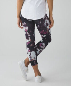 Lululemon Wunder Under Crop III Kara Blossom Multi Leggings Yoga Pants 6